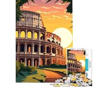 Puzzle per ragazzi da 1000 pezzi Il Colosseo di Roma Gioco per famiglie giocattolo avvincente per coltivare la pazienza ottimo regalo migliora la memoria (dimensioni 38x52cm)