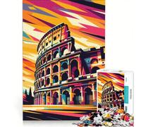 Puzzle per ragazzi da 1000 pezzi Il Colosseo Wpap Pop Art gioco rompicapo impegnativo da completare ideale come regalo per tutta la famiglia 50x75cm