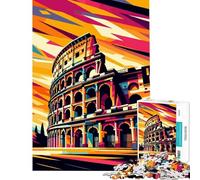 Puzzle per ragazzi da 1000 pezzi Il Colosseo Wpap Pop Art Sfida educativa Gioco rompicapo difficile per ragazzi dai 14 anni in su 38x26cm