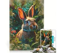 Puzzle per ragazzi da 1000 pezzi: Il coniglietto curioso in giardino, giochi educativi, decorazione da parete, con poster abbinato e foglio di curiosità 38x52cm