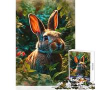 Puzzle per ragazzi da 1000 pezzi "Il coniglietto curioso in giardino" - Gioco interattivo - Regalo per donne - Giocattolo educativo - Regalo di Natale/Compleanno (50x75cm)