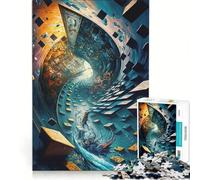 Puzzle per ragazzi da 1000 pezzi "Il fiume dei sogni" giochi rilassanti attività per famiglie con poster abbinato e foglio di curiosità 38x26cm