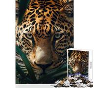 Puzzle per ragazzi da 1000 pezzi "Il giaguaro nella giungla" gioco educativo sfida impegnativa giocattolo educativo per l'interazione genitore-figlio (38x52cm)