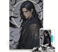 Puzzle per ragazzi da 1000 pezzi: Il Giuramento del Corvo - Guerriero Oscuro Giochi per famiglie Decorazione perfetta Collezione d'artista Belle Arti 38x52cm