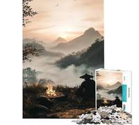 Puzzle per ragazzi da 1000 pezzi "Il monaco accanto al fuoco" - Gioco educativo e stimolante per il relax in famiglia - Regalo di compleanno (Dimensioni 38x26cm)