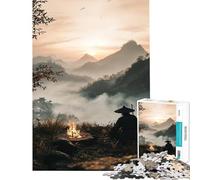 Puzzle per ragazzi da 1000 pezzi "Il monaco accanto al fuoco" - Gioco educativo e stimolante per il relax in famiglia - Regalo di compleanno (Dimensioni 38x52cm)