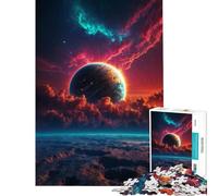 Puzzle per ragazzi da 1000 pezzi Il pianeta che sorge nella nebulosa Gioco pratico giocattolo educativo idee regalo sfida impegnativa (dimensioni 75x50cm)