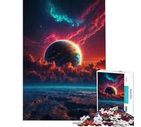Puzzle per ragazzi da 1000 pezzi Il pianeta sorge nella nebulosa Gioco per famiglie giocattolo avvincente per coltivare la pazienza ottimo regalo migliora la memoria (dimensioni 38x26cm)