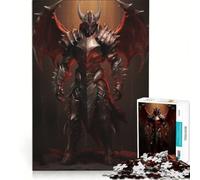 Puzzle per ragazzi da 1000 pezzi "Il possente cavaliere drago" gioco interattivo attività divertenti da fare a casa con poster e foglio di curiosità abbinati 38x52cm