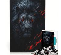 Puzzle per ragazzi da 1000 pezzi, Il Re Leone Nero Malvagio, Gioco rompicapo, ma divertente e spiritoso, compleanno e Natale 38x52cm