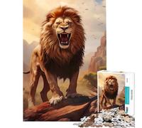 Puzzle per ragazzi da 1000 pezzi Il Re Leone Selvaggio e Arrabbiato gioco rilassante gioco intellettuale regalo di compleanno un'opera d'arte (dimensioni 38x26cm)