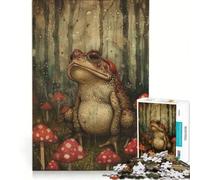 Puzzle per ragazzi da 1000 pezzi Il rospo nei funghi giocattolo antistress rilassante per la mente compleanni e altre occasioni 38x26cm