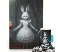 Puzzle per ragazzi da 1000 pezzi: Il sinistro coniglio bianco nel Paese delle Meraviglie, gioco interattivo, difficile e stimolante, cerca un gioco impegnativo 50x75cm
