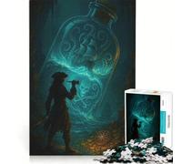 Puzzle per ragazzi da 1000 pezzi "Il sogno di un pirata in bottiglia" decorazione da parete difficile e stimolante regalo di gioco impegnativo 38x52cm