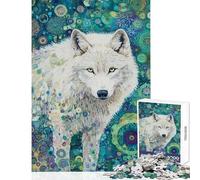 Puzzle per ragazzi da 1000 pezzi "Il sussurro del lupo bianco" puzzle per adulti giocattolo antistress taglio di precisione divertimento a casa (dimensioni 38x52cm)