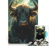 Puzzle per ragazzi da 1000 pezzi "Il toro nella foresta", gioco educativo, divertente antistress, ottimo regalo per gli appassionati di videogiochi 38x26cm