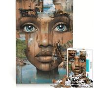 Puzzle per ragazzi da 1000 pezzi: il volto di una donna africana, gioco rompicapo, interazione genitore-figlio, regalo di compleanno, regalo 38x52cm