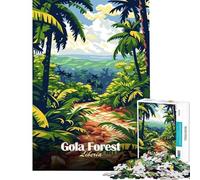 Puzzle per ragazzi da 1000 pezzi illustrazione della foresta di Gola e della Liberia Puzzle interattivo per ragazzi decorazione murale difficile e stimolante (dimensioni 38x52cm)