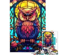 Puzzle per ragazzi da 1000 pezzi in vetro con simpatico gufo Puzzle per adulti gioco pratico di analisi e logica ideale come regalo di compleanno o per occasioni speciali (dimensioni 50x75cm)