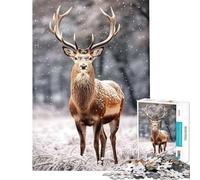 Puzzle per ragazzi da 1000 pezzi Incontro nella foresta innevata Gioco rilassante Giocattolo avvincente per coltivare la pazienza Regalo di compleanno per divertimento in famiglia (Dimensioni 75x50cm)