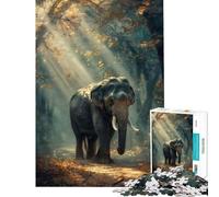 Puzzle per ragazzi da 1000 pezzi Incontro nella giungla illuminata dal sole Gioco educativo Gioco intellettuale Ottimo regalo per gli amanti dei giochi Un'opera d'arte (Dimensioni 38x26cm)