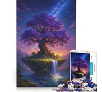 Puzzle per ragazzi da 1000 pezzi: isola con albero fantastico e cascata, giochi per famiglie, assemblaggio di modelli, per rafforzare l'amore tra le coppie 38x26cm