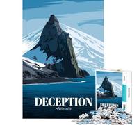 Puzzle per ragazzi da 1000 pezzi Isola dell'inganno poster di viaggio in Antartide gioco per famiglie giocattolo avvincente per coltivare la pazienza ottimo regalo un'opera d'arte (dimensioni 38x26cm)