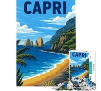 Puzzle per ragazzi da 1000 pezzi isola di Capri Italia sfida educativa gioco rompicapo difficile per ragazzi dai 14 anni in su 38x26cm