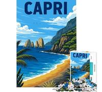 Puzzle per ragazzi da 1000 pezzi isola di Capri Italia Sfida educativa per migliorare la memoria Gioco divertente per ragazzi dai 14 anni in su 38x52cm