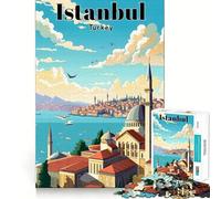 Puzzle per ragazzi da 1000 pezzi,Istanbul,Turchia,viaggio,gioco di incastro,stimolante per la mente,divertimento e svago,regalo di Natale (38x26cm)