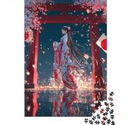 Puzzle Per Ragazzi Da 1000 Pezzi Japanese Kimono Woman Puzzle Giochi Rilassanti Difficili Divertenti Attività A Casa, 52x38cm/1000pcs