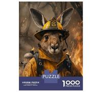 Puzzle Per Ragazzi Da 1000 Pezzi Kangaroo Firefighter Puzzle Giochi Rilassanti Ma Divertenti E Spiritosi Regali Di Natale E Compleanno 52x38cm/1000pcs