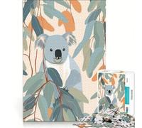 Puzzle per ragazzi da 1000 pezzi: Koala su un albero di eucalipto giochi educativi decorazione da parete con poster abbinato e foglio di curiosità 38x26cm