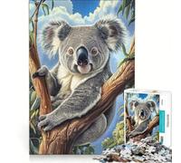Puzzle per ragazzi da 1000 pezzi: Koala su un albero di eucalipto giochi per famiglie decorazione perfetta collezione d'artista belle arti 38x26cm