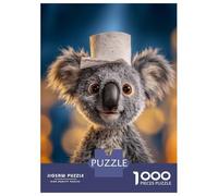 Puzzle Per Ragazzi Da 1000 Pezzi Koala with Toilet Paper Hat Puzzle Per Adulti Gioco Pratico Per Divertimento in Famiglia Attività Divertenti A Casa, 52x38cm/1000pcs