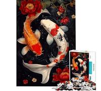 Puzzle per ragazzi da 1000 pezzi Koi Harmony in Bloom - Puzzle stimolante e impegnativo per compleanni e Natale 50x75cm