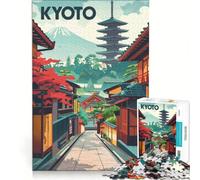 Puzzle per ragazzi da 1000 pezzi Kyoto: strade tranquille giochi per famiglie decorazione perfetta collezione d'artista belle arti 38x26cm