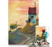 Puzzle per ragazzi da 1000 pezzi La casa perduta giocattolo fai-da-te interazione genitore-figlio compleanno e Natale 38x52cm