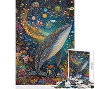 Puzzle per ragazzi da 1000 pezzi "La danza cosmica della balena" giochi per famiglie attività divertenti da fare a casa durante le vacanze (dimensioni 38x52cm)