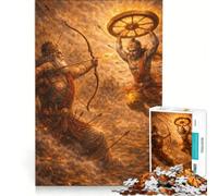 Puzzle per ragazzi da 1000 pezzi: La grande guerra tra Krishna e Bhishma gioco educativo migliora la memoria con poster abbinato e foglio di curiosità 38x26cm