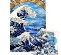 Puzzle per ragazzi da 1000 pezzi "La Grande Onda di Kanagawa" per adulti gioco rompicapo decorazione da parete regalo di Natale e compleanno (dimensioni 38x52cm)