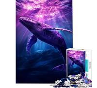 Puzzle per ragazzi da 1000 pezzi "La graziosa immersione della balena viola" Puzzle fai da te Giocattolo Regalo di compleanno Regali unici e originali (Dimensioni 50x75cm)