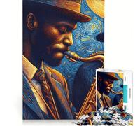Puzzle per ragazzi da 1000 pezzi "La magia del jazz" gioco impossibile rilassante e stimolante per la mente regalo per donne 38x52cm