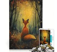 Puzzle per ragazzi da 1000 pezzi "La magia della volpe al chiaro di luna" gioco pratico per divertimento in famiglia ideale come regalo per tutta la famiglia 38x26cm