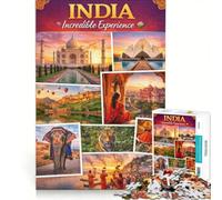 Puzzle per ragazzi da 1000 pezzi, "La magia dell'India", un gioco divertente e umoristico per tutta la famiglia, ideale come regalo di Babbo Natale segreto 50x75cm