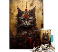 Puzzle per ragazzi da 1000 pezzi "La Regina dei Gatti Vintage" - Un'opera d'arte stimolante da completare un giocattolo educativo adatto a persone dai 14 anni in su (38x52cm)