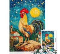 Puzzle per ragazzi da 1000 pezzi "La veglia del gallo stellato" - Gioco interattivo un'opera d'arte giocattolo educativo regalo di Natale e compleanno (38x26cm)