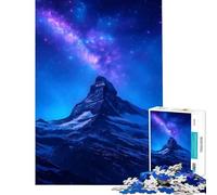 Puzzle per ragazzi da 1000 pezzi la vetta del Cervino sotto un cielo stellato Gioco stimolante e rompicapo difficile ideale come regalo (dimensioni 38x26cm)