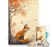 Puzzle per ragazzi da 1000 pezzi "La volpe nel vento" gioco educativo decorazione perfetta lista dei desideri con Babbo Natale 38x26cm