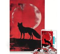 Puzzle per ragazzi da 1000 pezzi "La volpe rossa si erge contro" gioco educativo difficile collezione d'artista belle arti 50x75cm